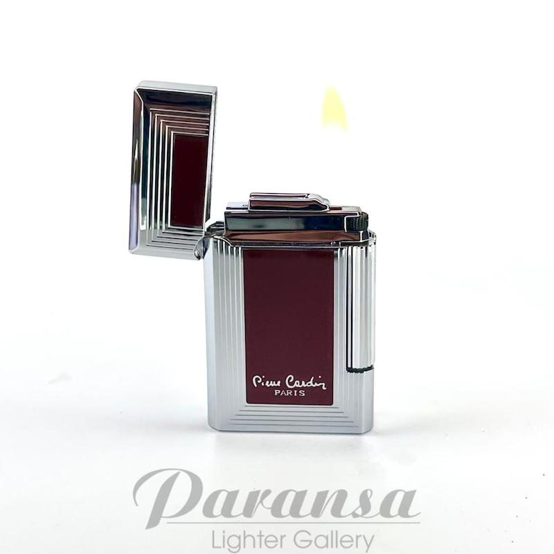 فندک Pierre Cardin پیرکاردین نقره‌ای و لاکی قرمز اورجینال