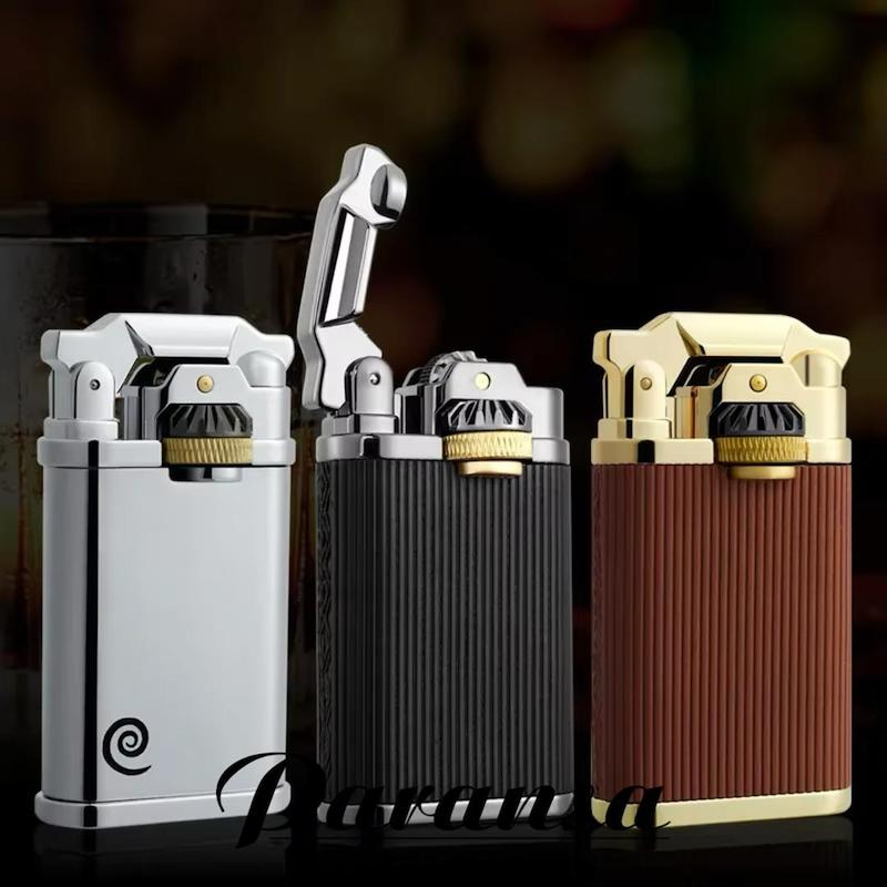 فندک جوبون ZB-8006 گازی آنتیک با روکش چرمی و بدنه فلزی مناسب سیگار برگ و سیگار