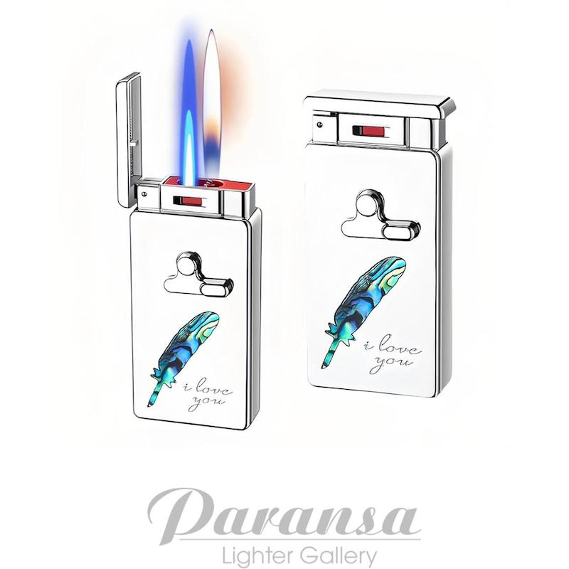 فندک دو شعله اتمی و معمولی لایتر طرح پر