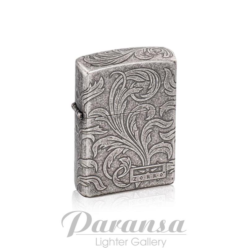 فندک زورو بنزینی طرح گل و برگ سلطنتی نسل دوم