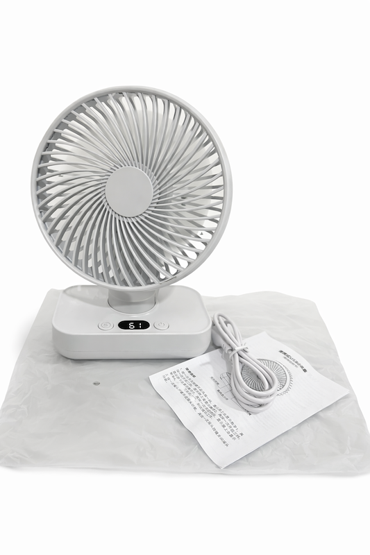 پنکه رو میزی شارژی دیجیتال (Portable Rechargeable Desk Fan)
