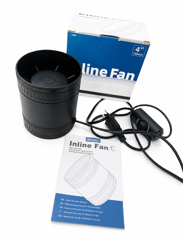 فن لوله‌ای ۴ اینچ Bumsou مدل Inline Fan 100mm(10سانتی)  کم صدا + کنترل سرعت