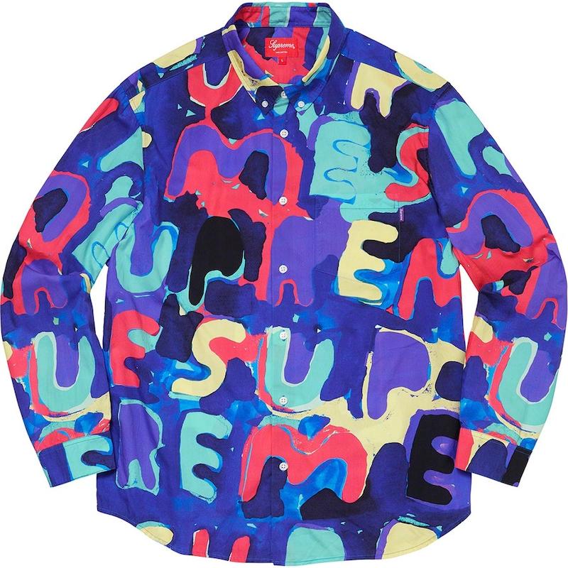 Supreme Painted Logo Shirt Royal
