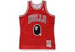 BAPE x Mitchell & Ness Bulls ABC Basketball Swingman Trikot Rot