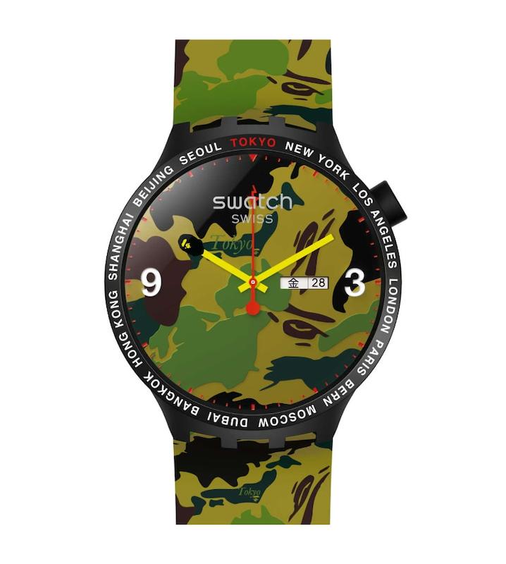 ساعت سواچ × بیپ BIG BOLD Tokyo Edition | Swatch BIG BOLD BAPE Tokyo Camo 47mm