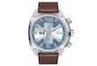 ساعت مردانه دیزل Diesel Men’s Overflow Chronograph Watch DZ4340 با بند چرمی قهوه‌ای و صفحه آبی | Brown Leather / Blue Dial