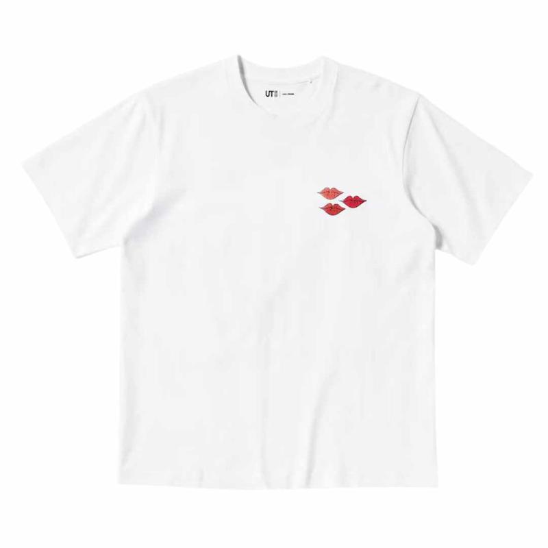 Kaws + Warhol Kissing Graphic White T-Shirt 341-476350