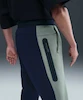 Tech Color Block Open Hem Fleece Pants M - Obsidian:Clay Green:Black