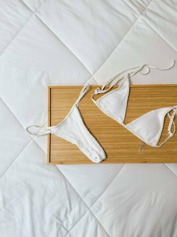 Shein - White Basic Bikini