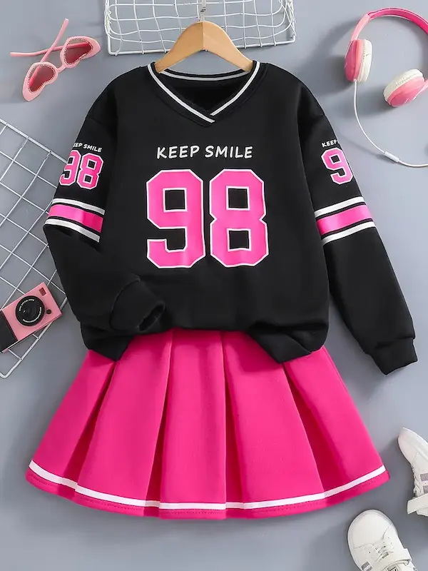 ست پلیور دو تکه دخترانه (5 تا 14 سال) (TAR-38-TM)