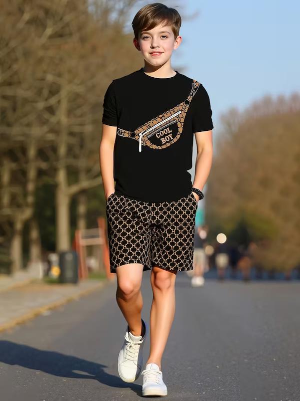 ست تیشرت و شلوارک پسرانه ( 8 تا 16 سال ) (Min-33.00- TM)