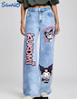 شلوار جین دخترانه طرح استیچ ( 7 تا 14 سال) (TAR-36-TM)