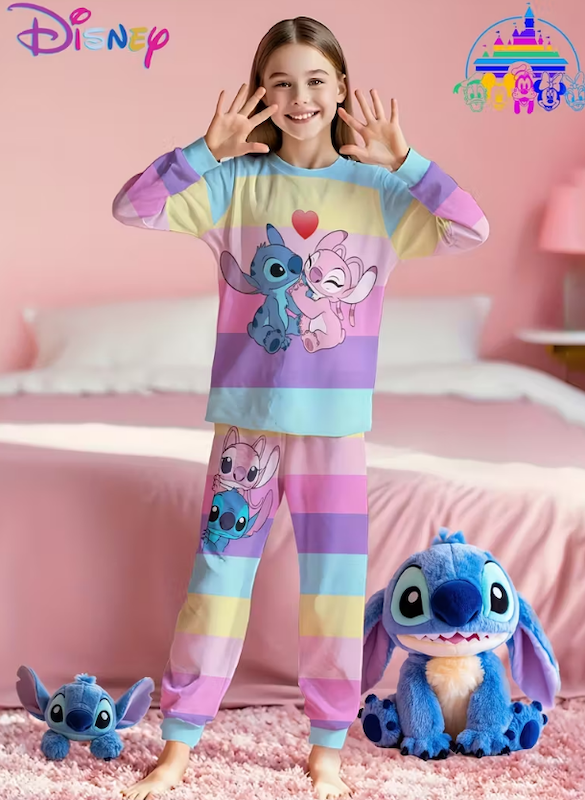 ست لباس خواب دخترانه طرح استیچ  برند DISNEY ( 5 تا 8 سال) (TAR-41-TM)