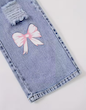 شلوار جین دخترانه طرح پاپیون ( 5 تا 16 سال) (TAR-45-TM)