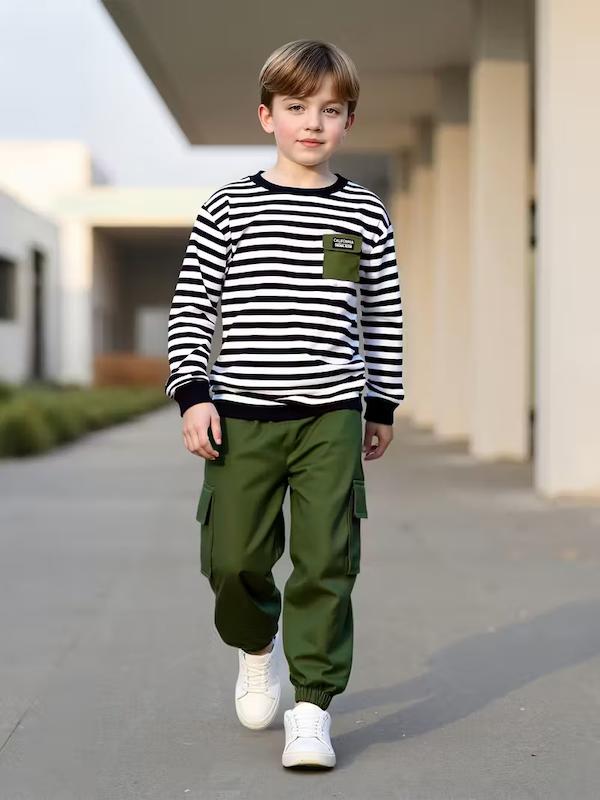 ست بلوز و شلوار پسرانه ( 8 تا 12 سال ) (Min.53.00-TM)