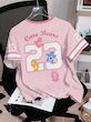 تی‌شرت آستین کوتاه صورتی زنانه Care Bears (X تا XS) (TAR-33-SHEIN)