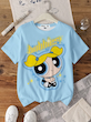 تیشرت آستین کوتاه یقه گرد زنانه مدل POWERPUFF GIRL ( L تا XS) (TAR-34-SHEIN)