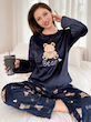 ست لباس خواب زنانه طرح خرس مخمل (XL تا S) (TAR-82-SHEIN)
