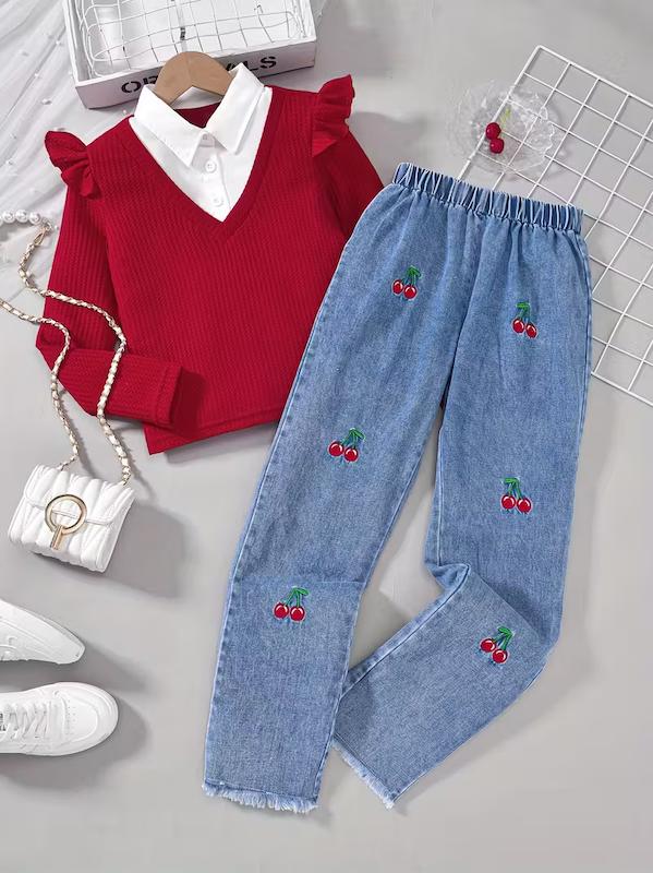 پیراهن و شلوار دخترانه(8 تا 12 سال)(Min-45.74 TM)