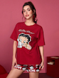 تاپ و شلوارک آستین کوتاه زنانه طرح کارتونی یقه گرد طرح بتی بوپ و شاین  (XL تا XS) (TAR-62-SHEIN)