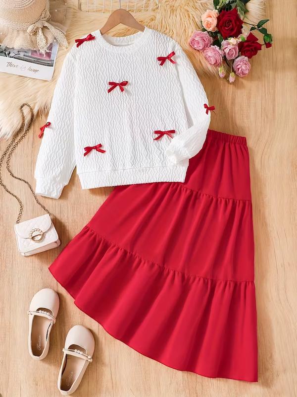 ست بلوز و دامن دخترانه ( 4 تا 12 سال ) (Min.49.00-TM)