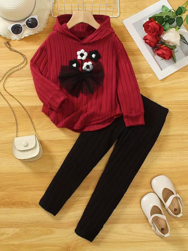 ست هودی و شلوار دخترانه ( 4 تا 12 سال )(Min-34.00-TM)