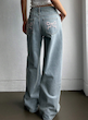 شلوار جینز زنانه DAZY مدل شسته شده کژوال با پاپیون گلدوزی شده  (XL تا S) (TAR-105-SHEIN)