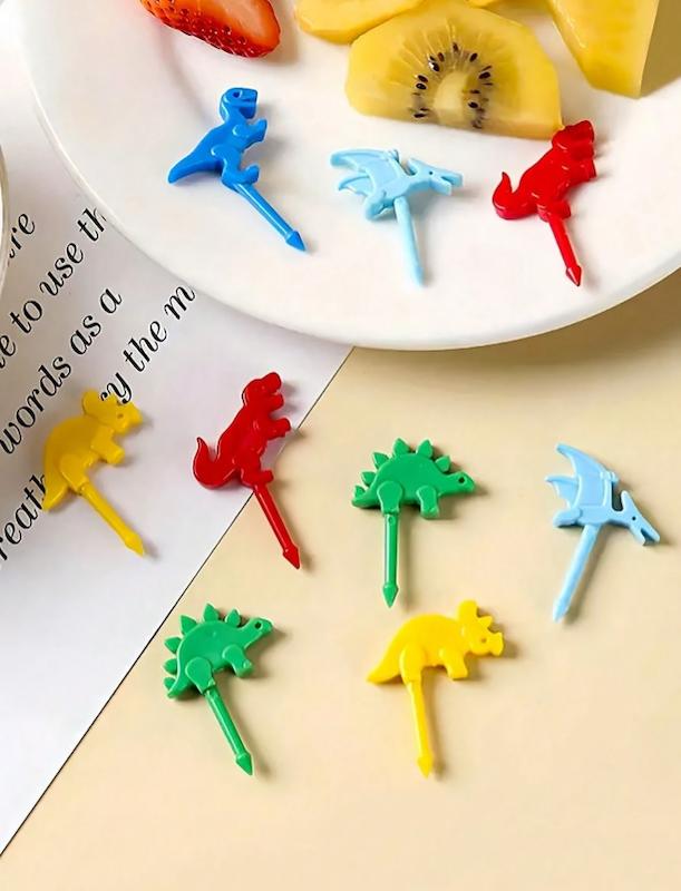 بسته 10 تایی چنگال میوه طرح دایناسور (naf.shein.6.41)