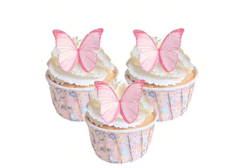 بسته 38 تایی تاپر کیک و شیرینی مدل پروانه (naf.shein.6.08)