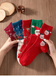 بسته 4 جفتی جوراب ساق بلند زنانه طرح کریسمس (naf.shein.22.77)