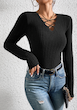 بلوز بافتنی زنانه جلو باز و بندی طرح Essence (L تا XS) (TAR-35-SHEIN)
