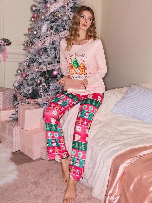 ست لباس خواب زنانه طرح کریسمس  (XL تا S) (sar-62-SHEIN)