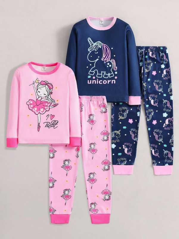 ست 4 تیکه لباس و شلوار دخترانه (4 تا 7 سال) (naf.shein.93.09) 