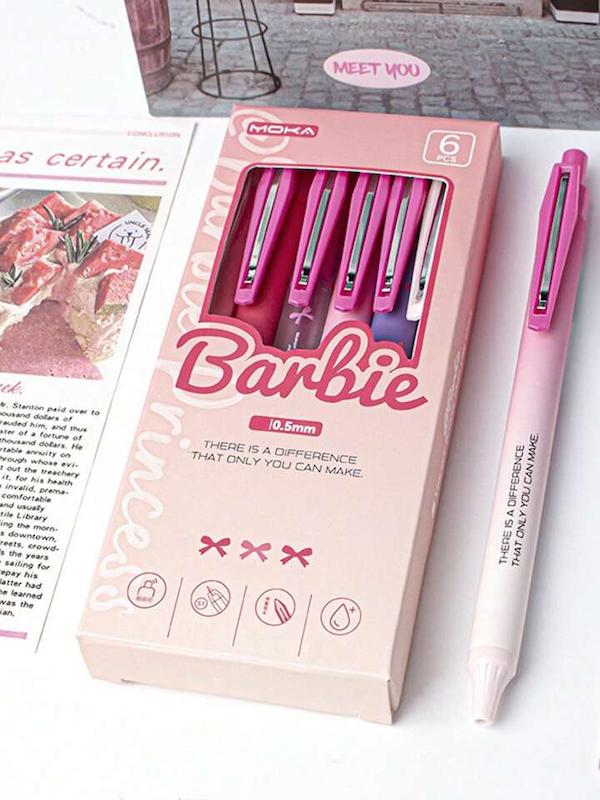 بسته ۶ عددی خودکار ژله‌ای باربی (sar-20-shein)