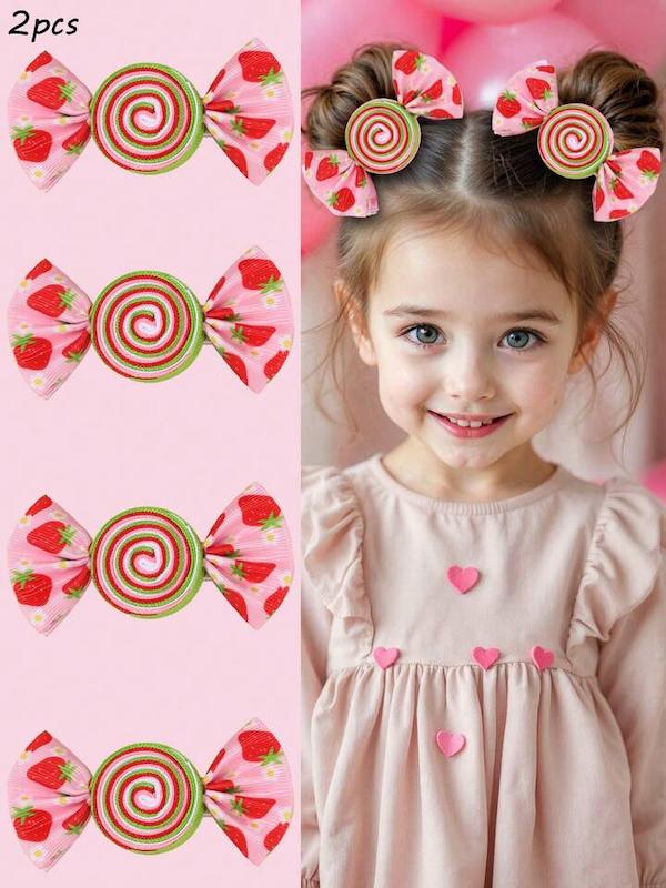 ۲ عدد گیره موی پاپیونی استروبری (sar-9-shein)