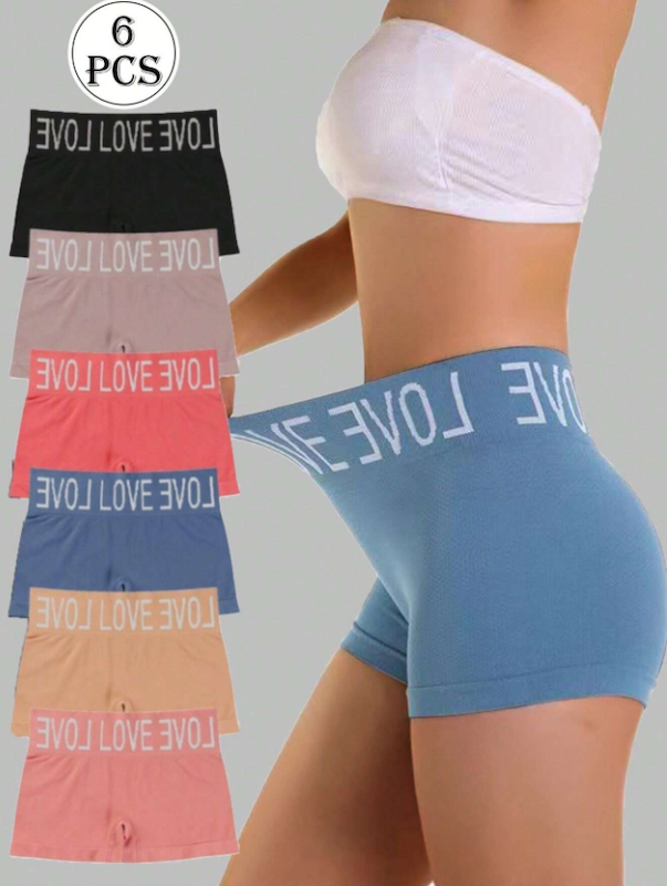 شورت باکسر زنانه 6 عددی  (L تا S) (TAR-84-SHEIN)