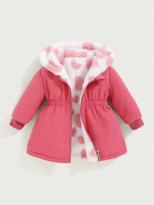 کاپشن کلاه دار دورو دخترانه (Playful Pals) (3 ماه تا 3 سال) (naf.shein.79.14)