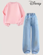 ست دو تکه هودی و شلوار جین دخترانه طرح استیچ (DISNEY) مدل Y2K  (8 تا 13 سال) (TAR-82-SHEIN)