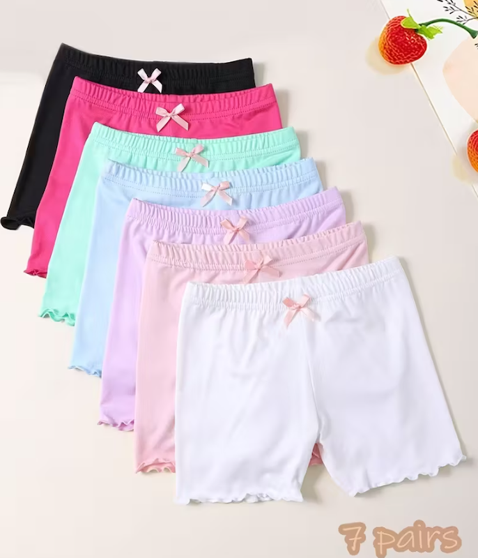 بسته 7 عددی شلوارک راحتی دخترانه (4 تا 12 سال) (TAR-45-TM)