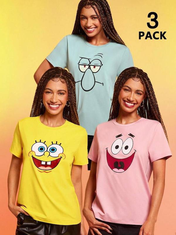 ست ۳ عددی تیشرت دخترانه  (M تا XS) (sar-85-SHEIN)