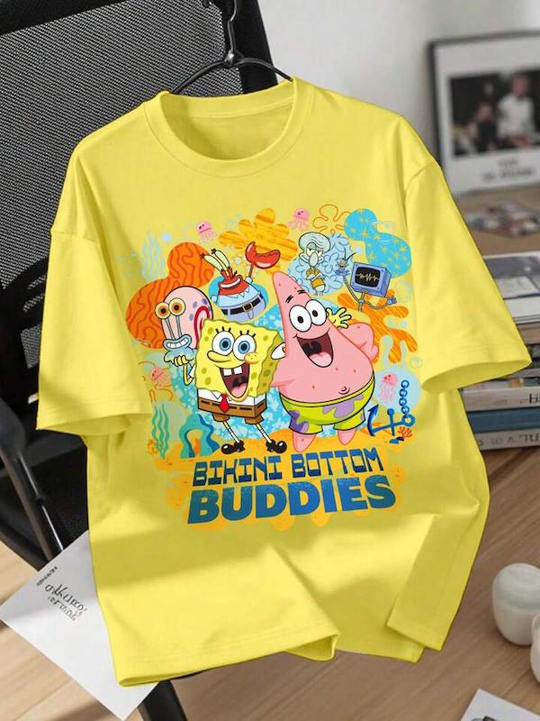 تی‌شرت زرد طرح باب اسفنجی (Sar-34-shein)