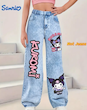 شلوار جین دخترانه طرح کرومی SANRIO ( 7 تا 14 سال) (TAR-37-TM)