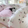 ست سه‌تکه روتختی طرح کارتون «Kuromi» با طرح گیلاس و قلب (Peg-77-TM)