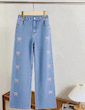 شلوار جین دخترانه طرح پاپیون (5 تا 14 سال) (TAR-36-TM)