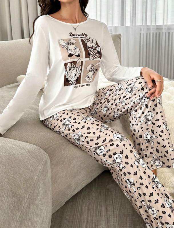 ست دو تکه لباس خواب زنانه (XL تا S) (TAR-56-SHEIN)