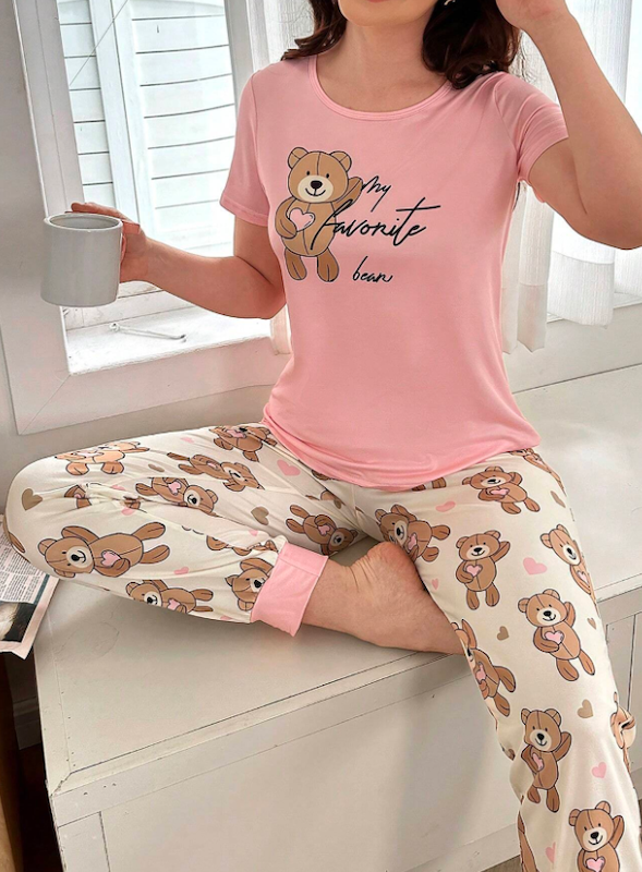 ست دو تکه لباس خواب زنانه (XL تا S) (TAR-54-SHEIN)