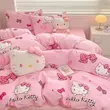 ست سه تکه روتختی صورتی طرح Hello Kitty با پاپیون (Peg-77-TM)