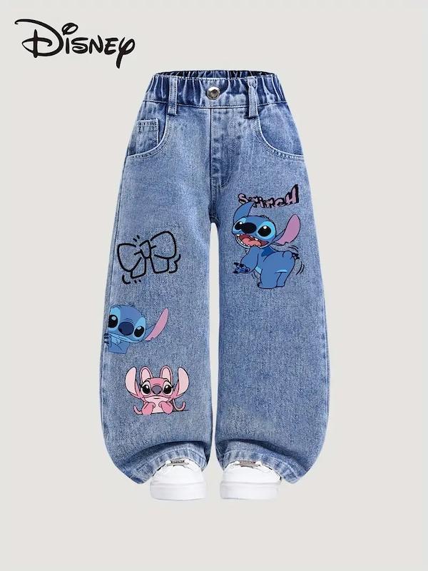 شلوار جین دخترانه طرح استیچ (sar-37-TM) 