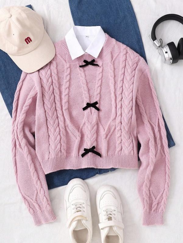 پلیور بافتنی کلاسیک نوجون دخترانه (13 تا 16 سال) (naf.shein.76.56)