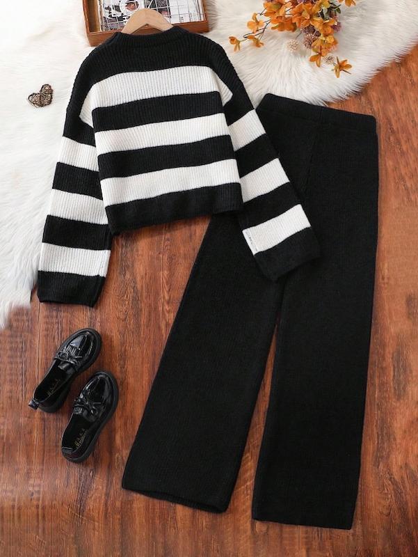 ست دوتیکه لباس و شلوار بافت نوجوان دخترانه (13 تا 16 سال) (naf.shein.178.68)